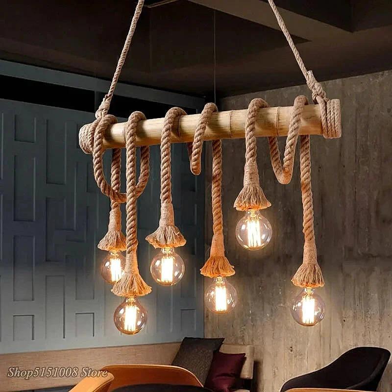 Suspension bambou et corde