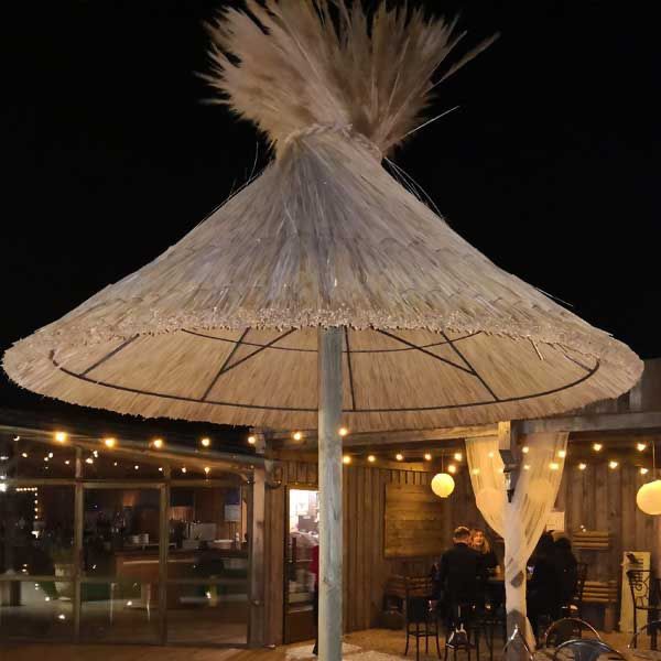 Parasol exotique paille naturelle