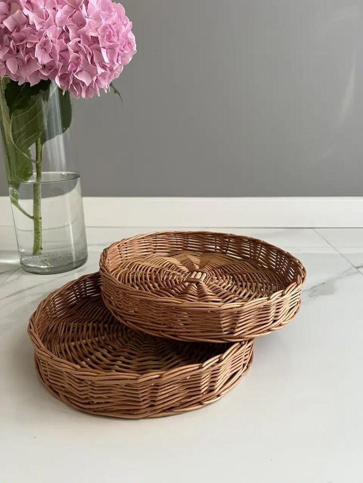 Duo plateaux tresses osier