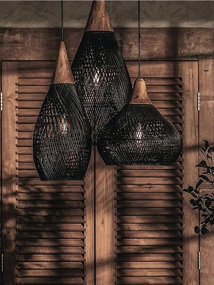 Suspension design rotin noir