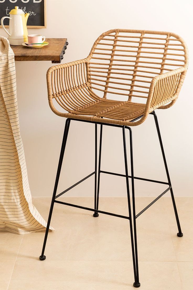 Tabouret de bar en rotin